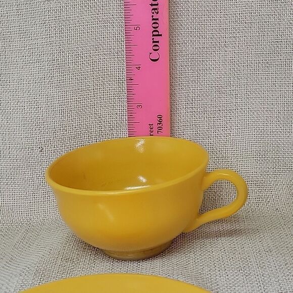 Vintage Hazel Atlas Ovide Butterscotch Platonite Teacup and Saucer - Picture 2 of 8